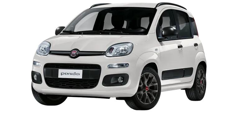 Fiat Panda Hybrid 1000cc on a white background