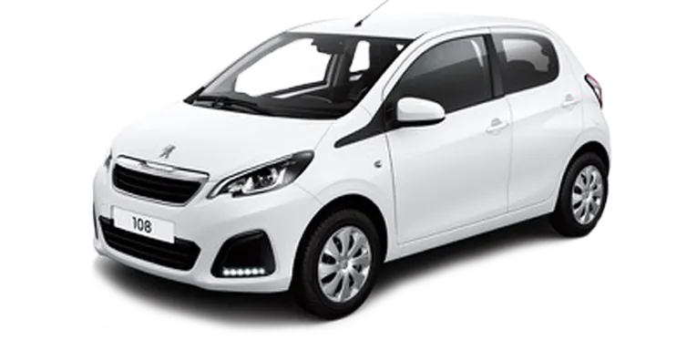 Peugeot 108 1000cc σε λευκό φόντο